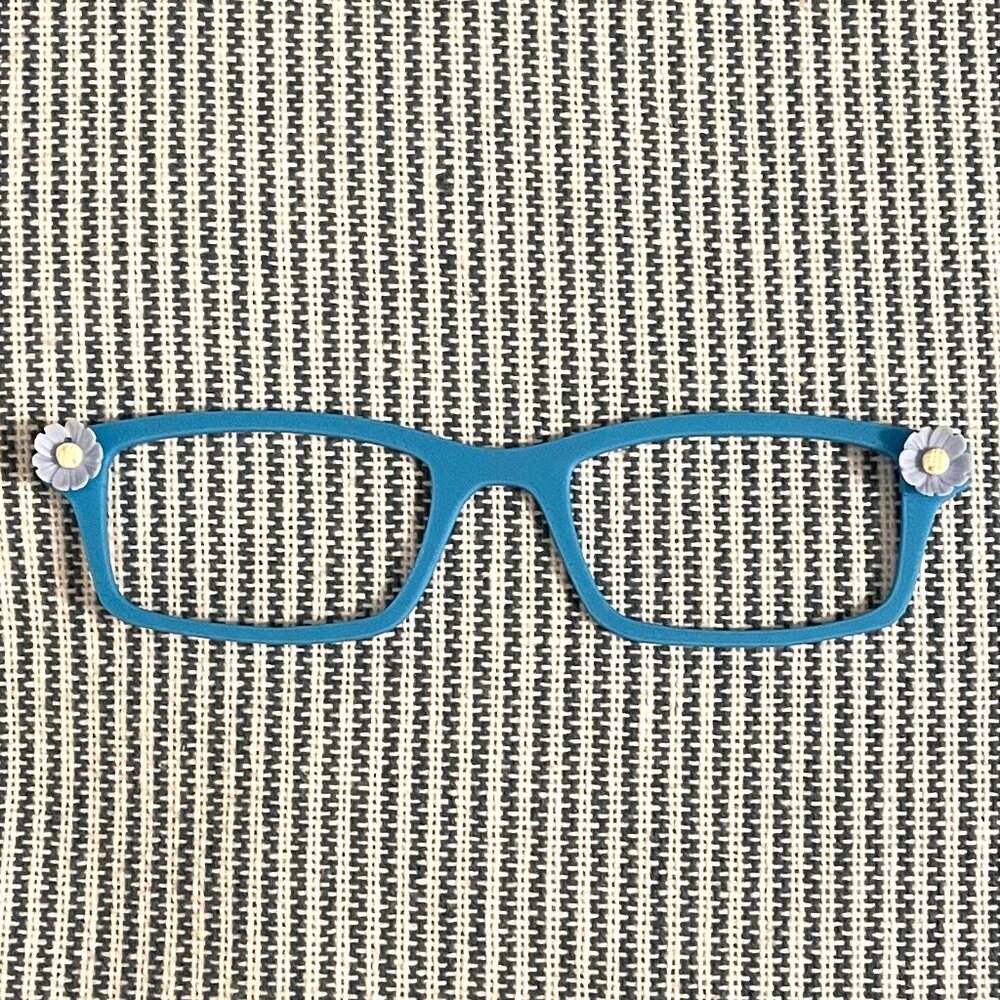 Blue 3D Printed Eyewear Otero Topper-Otero Flower Topper Pair Eyewear